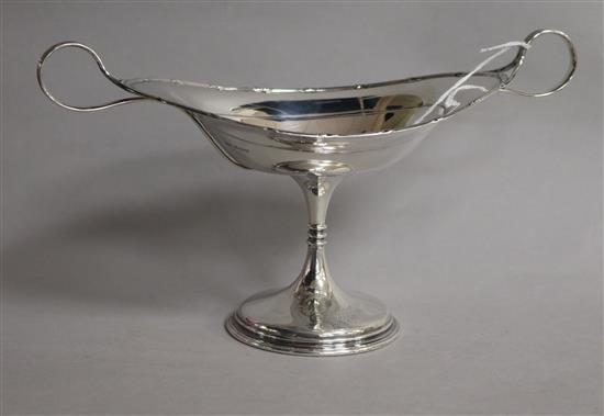 An Edwardian silver two handled pedestal sweetmeat dish, James Dixon & Sons, Sheffield, 1906, 7.5 oz.